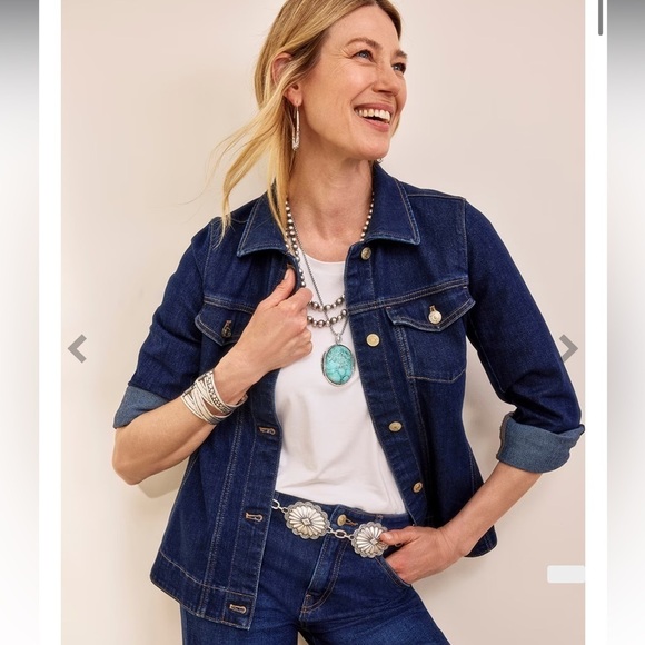 NWT Chico's Soft Peplum Denim Jacket - Picture 1 of 7